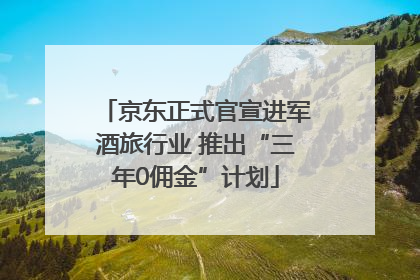 京东正式官宣进军酒旅行业 推出“三年0佣金”计划