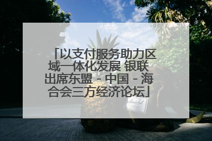 以支付服务助力区域一体化发展 银联出席东盟－中国－海合会三方经济论坛