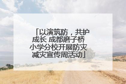 以演筑防，共护成长 成都磨子桥小学分校开展防灾减灾宣传周活动