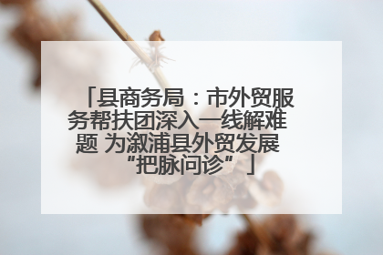 县商务局：市外贸服务帮扶团深入一线解难题 为溆浦县外贸发展“把脉问诊”