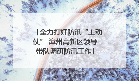 全力打好防汛“主动仗” 漳州高新区领导带队调研防汛工作