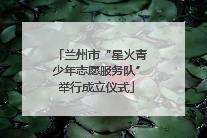兰州市“星火青少年志愿服务队”举行成立仪式