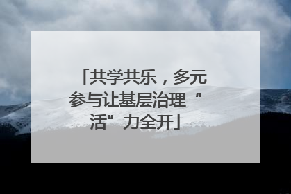 共学共乐，多元参与让基层治理“活”力全开