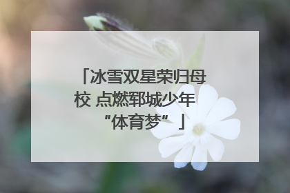 冰雪双星荣归母校 点燃郓城少年“体育梦”