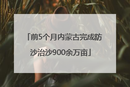 前5个月内蒙古完成防沙治沙900余万亩