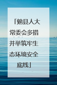 勉县人大常委会多措并举筑牢生态环境安全底线