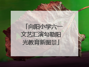 向阳小学六一文艺汇演勾勒阳光教育新图景