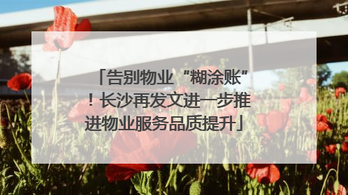 告别物业“糊涂账”！长沙再发文进一步推进物业服务品质提升