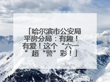 哈尔滨市公安局平房分局：有趣！有爱！这个“六一”超“警”彩！