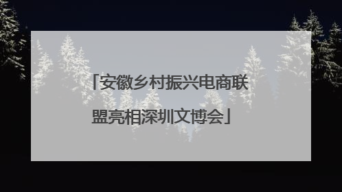 安徽乡村振兴电商联盟亮相深圳文博会