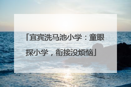 宜宾洗马池小学：童眼探小学，衔接没烦恼