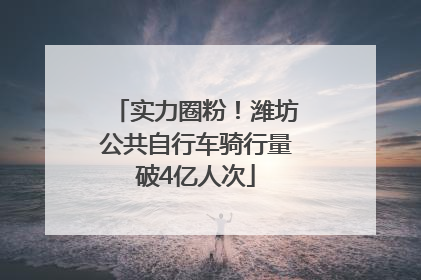 实力圈粉！潍坊公共自行车骑行量破4亿人次