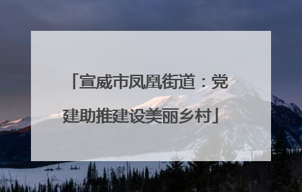 宣威市凤凰街道：党建助推建设美丽乡村