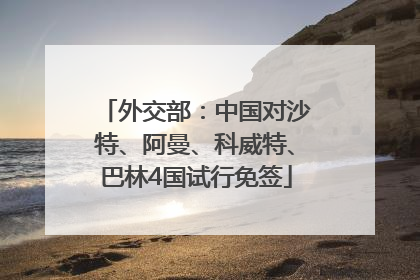 外交部：中国对沙特、阿曼、科威特、巴林4国试行免签