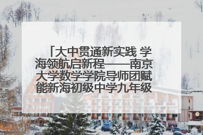 大中贯通新实践 学海领航启新程——南京大学数学学院导师团赋能新海初级中学九年级学子生涯规划