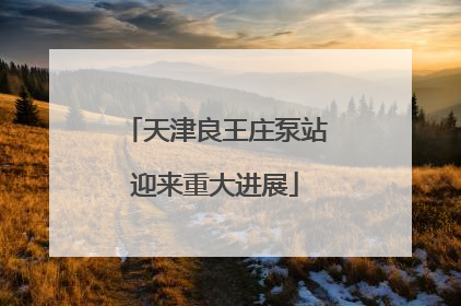 天津良王庄泵站迎来重大进展