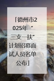 德州市2025年“三支一扶”计划招募面试人员名单公布