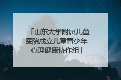 山东大学附属儿童医院成立儿童青少年心理健康协作组
