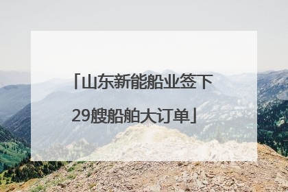山东新能船业签下29艘船舶大订单