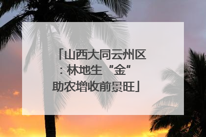 山西大同云州区：林地生“金” 助农增收前景旺