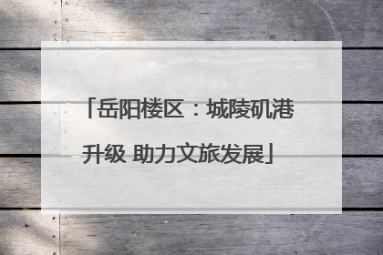 岳阳楼区：城陵矶港升级 助力文旅发展