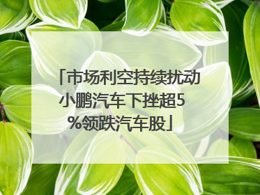 市场利空持续扰动 小鹏汽车下挫超5%领跌汽车股