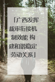 广西发挥裁审衔接机制效能 构建和谐稳定劳动关系