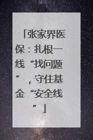 张家界医保：扎根一线“找问题”，守住基金“安全线”