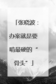 张晓波：办案就是要啃最硬的“骨头”