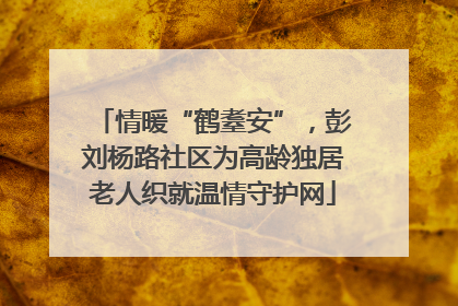 情暖“鹤耋安”，彭刘杨路社区为高龄独居老人织就温情守护网