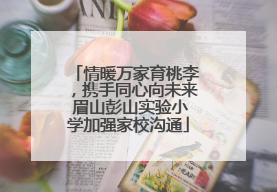 情暖万家育桃李，携手同心向未来 眉山彭山实验小学加强家校沟通