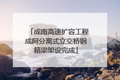 成南高速扩容工程成阿分离式立交桥钢箱梁架设完成