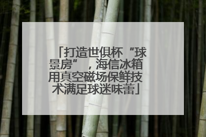 打造世俱杯“球景房”，海信冰箱用真空磁场保鲜技术满足球迷味蕾