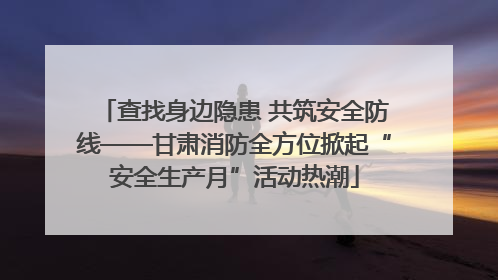 查找身边隐患 共筑安全防线——甘肃消防全方位掀起“安全生产月”活动热潮