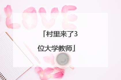 村里来了3位大学教师