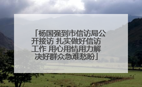 杨国强到市信访局公开接访 扎实做好信访工作 用心用情用力解决好群众急难愁盼