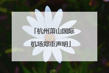 杭州萧山国际机场郑重声明
