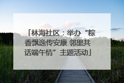 林海社区：举办“粽香飘逸传安康 邻里共话端午情”主题活动