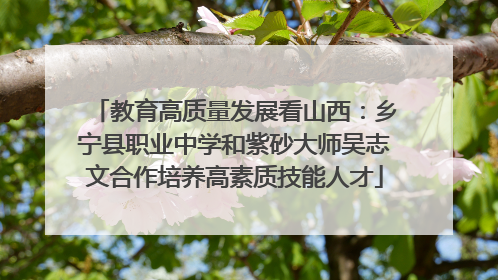 教育高质量发展看山西：乡宁县职业中学和紫砂大师吴志文合作培养高素质技能人才