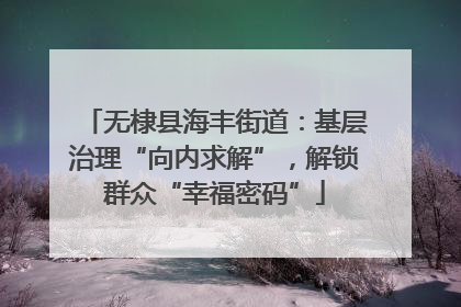 无棣县海丰街道：基层治理“向内求解”，解锁群众“幸福密码”