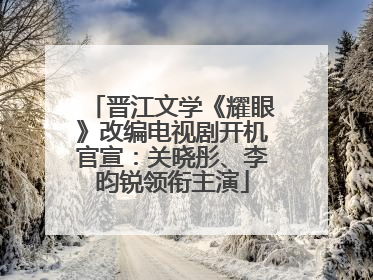 晋江文学《耀眼》改编电视剧开机官宣：关晓彤、李昀锐领衔主演
