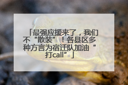 最强应援来了，我们不“散装”！各县区多种方言为宿迁队加油“打call”