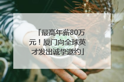 最高年薪80万元！厦门向全球英才发出诚挚邀约