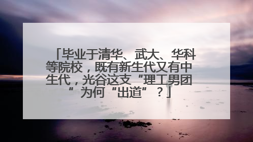 毕业于清华、武大、华科等院校，既有新生代又有中生代，光谷这支“理工男团”为何“出道”？