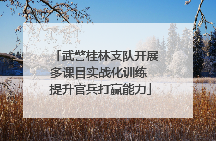武警桂林支队开展多课目实战化训练 提升官兵打赢能力