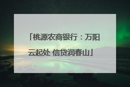 桃源农商银行：万阳云起处 信贷润春山