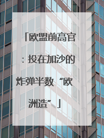 欧盟前高官：投在加沙的炸弹半数“欧洲造”