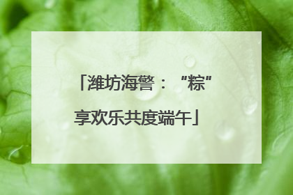 潍坊海警：“粽”享欢乐共度端午