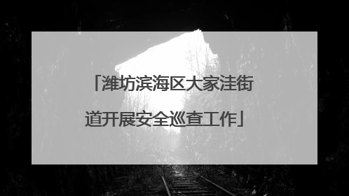 潍坊滨海区大家洼街道开展安全巡查工作