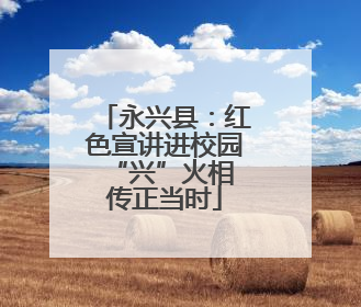 永兴县：红色宣讲进校园 “兴”火相传正当时